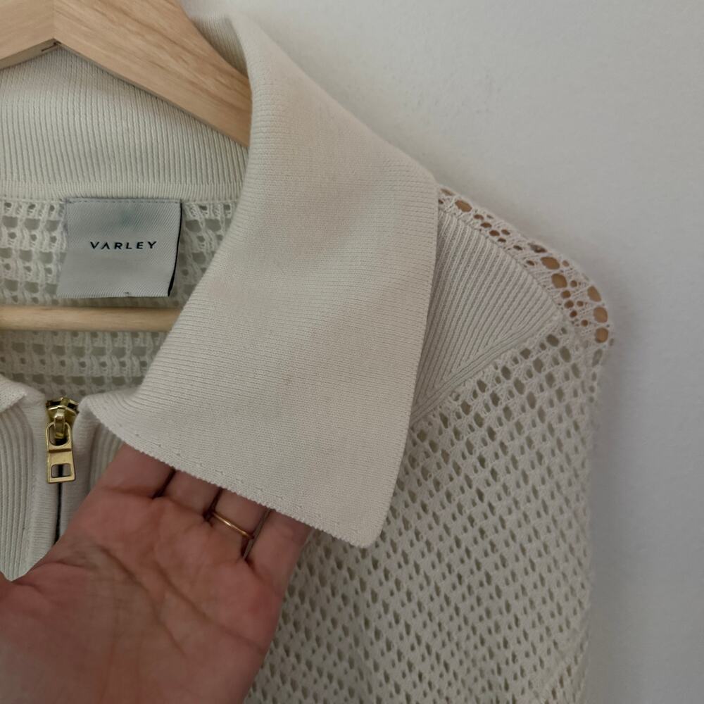 Varley Cole Knit Mesh Polo Sweater Sz Small - Picture 5 of 8